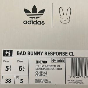 Adidas Bad Bunny Response CL size 6.5 (US women) 5.5 (men) Brand New